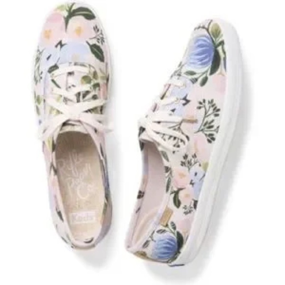 Keds Floral Canvas Sneakers Rifel Paper Company size 8